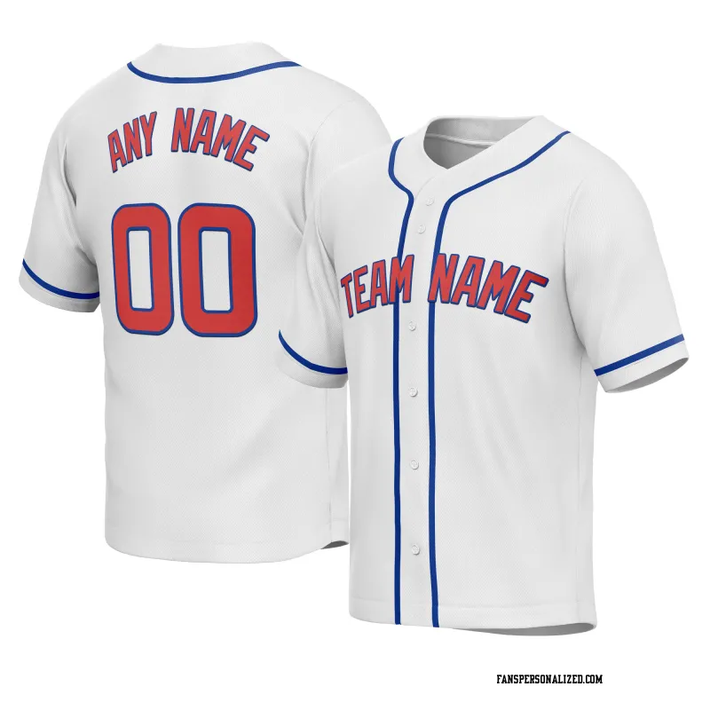 Stitched Customized White Red Blue Baseball Jersey