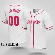 Stitched Customized White Red Red Baseball Jersey