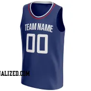 Stitched LA Clippers Customized Icon Blue White White Basketball Jersey